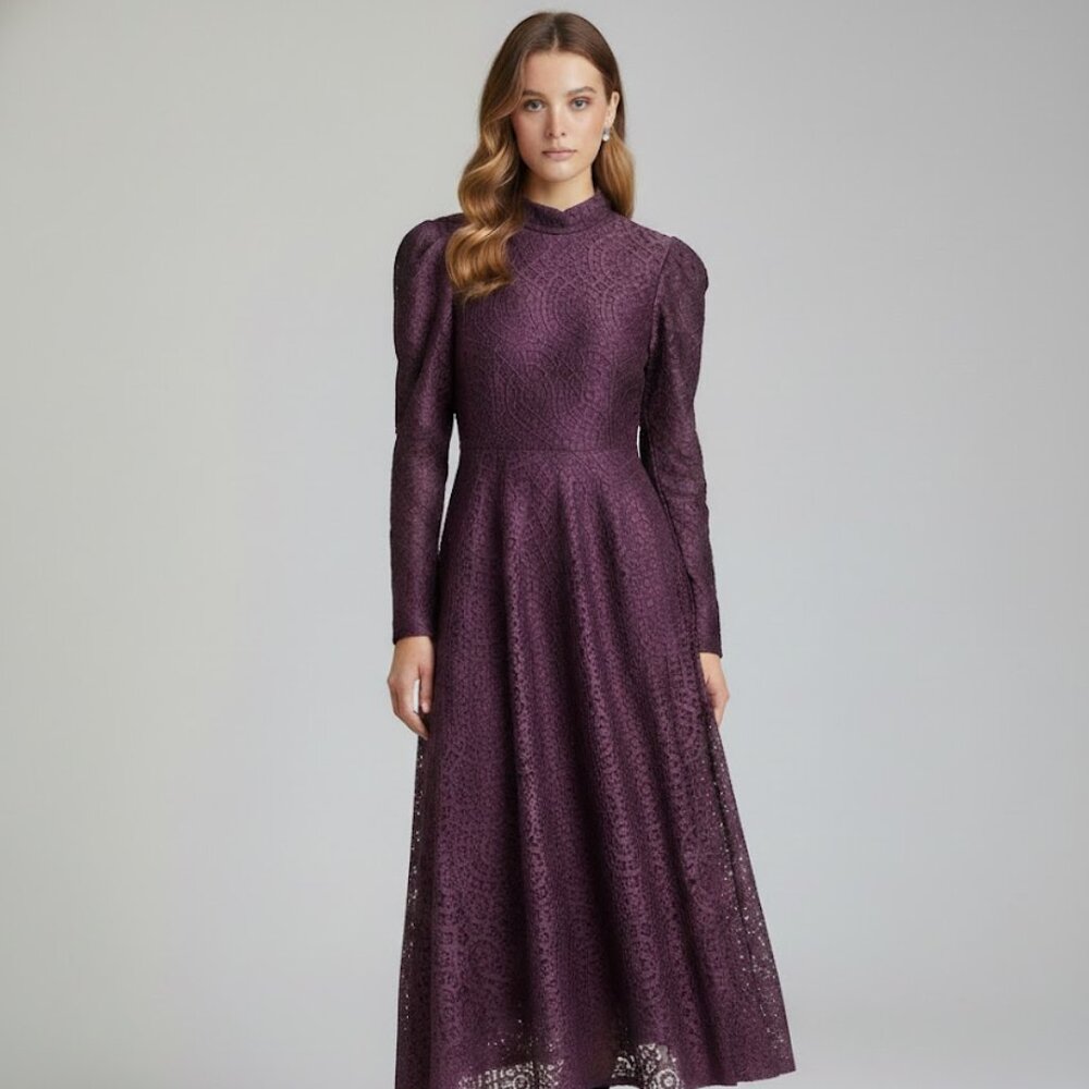 Elegant Purple Formal Double Lined Maxi Prom Event Dress